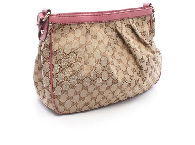 Borsa a Spalla Gucci Sukey Rosa Beige - vista 2