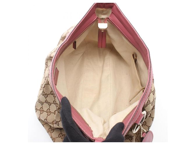 Borsa a Spalla Gucci Sukey Rosa Beige - vista 3