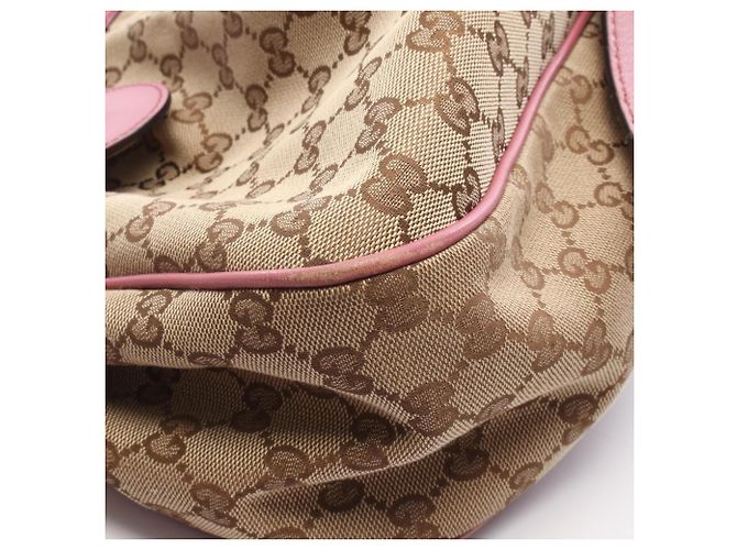 Borsa a Spalla Gucci Sukey Rosa Beige - vista 5