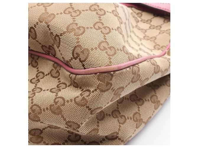 Borsa a Spalla Gucci Sukey Rosa Beige - vista 6