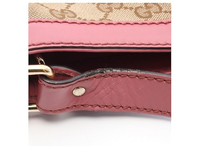Borsa a Spalla Gucci Sukey Rosa Beige - vista 7