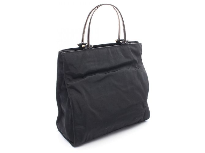 Borsa Tote Gucci in pelle nera e nylon Nero - vista 2