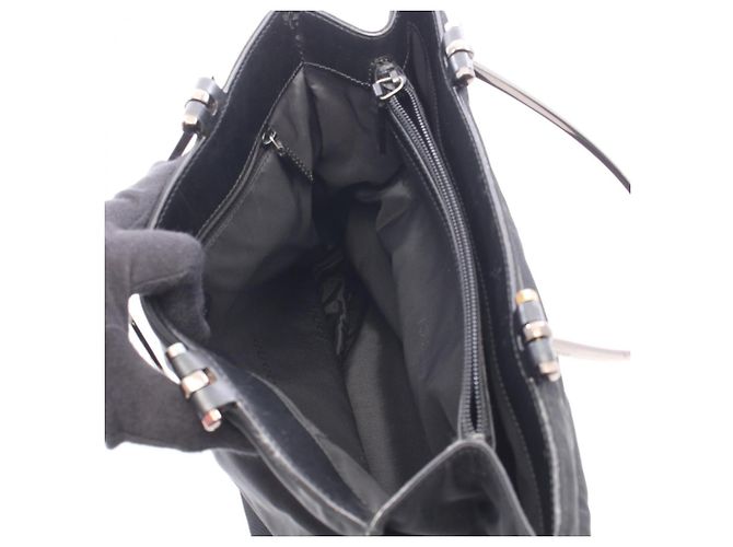 Borsa Tote Gucci in pelle nera e nylon Nero - vista 3