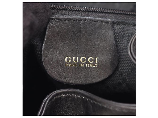 Zaino/Borsa Gucci Bamboo in pelle nera Nero - vista 4