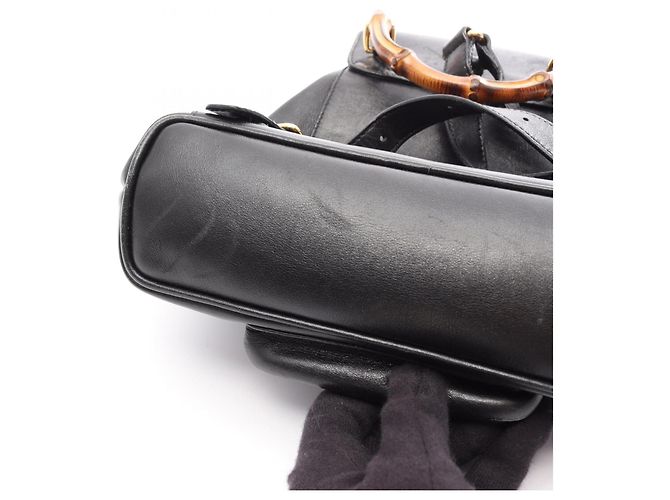 Zaino/Borsa Gucci Bamboo in pelle nera Nero - vista 9