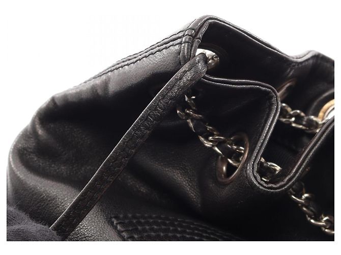 Zaino/Borsa a coulisse Chanel Coco Mark Small Nero - vista 10