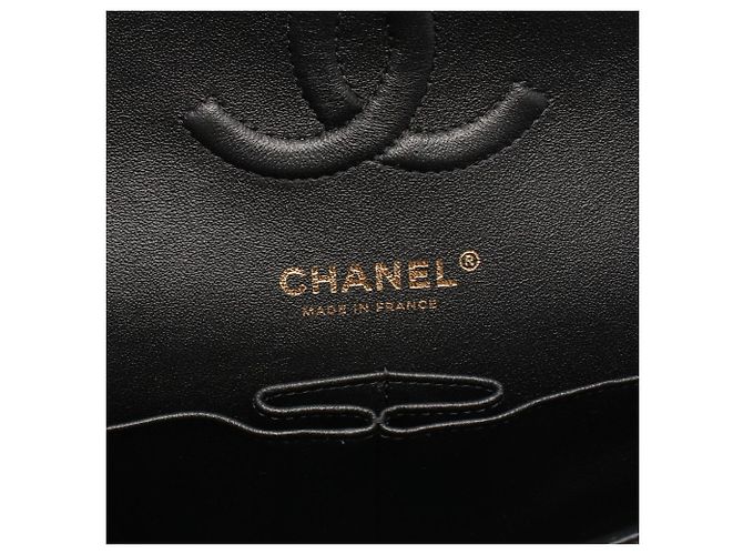 Borsa a Spalla Chanel Chevron V-stitch Double Flap Nero - vista 4