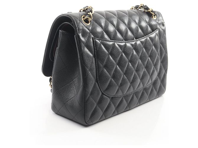 Timeless Borsa a Spalla Chanel Large Matelassé Classic Double Flap Nero - vista 2