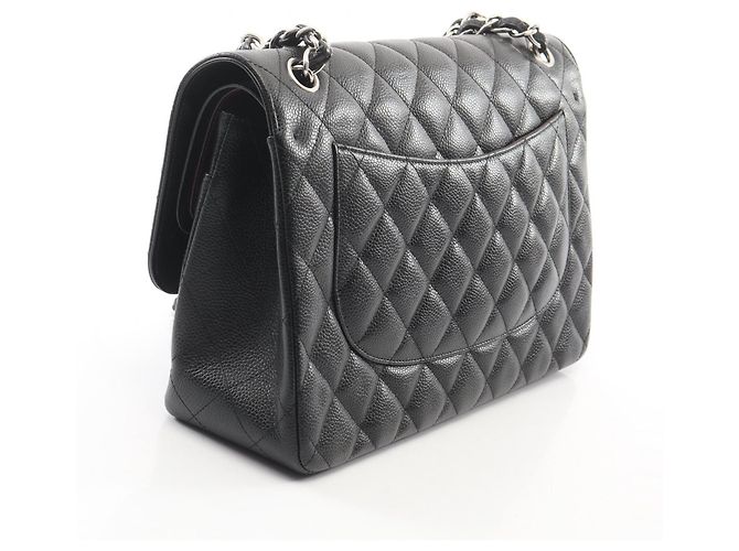 Borsa a tracolla Chanel Large Matelassé Classic Double Flap Nero - vista 2