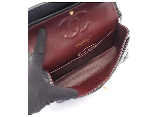Borsa a tracolla Chanel Matelassé Double Flap Nero - vista 3