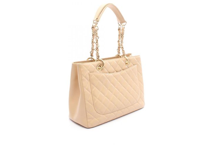 Borsa Tote Chanel Matelassé Grand Shopping Beige - vista 2