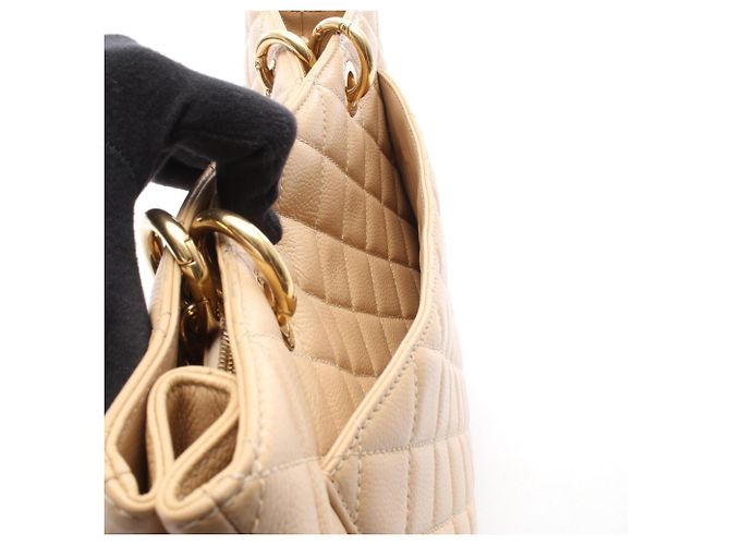 Borsa Tote Chanel Matelassé Grand Shopping Beige - vista 6