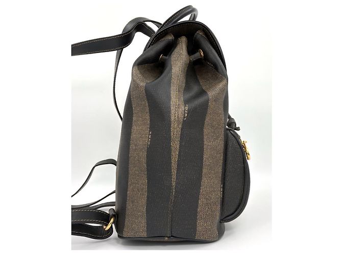 Fendi Pequin Canvas Rucksack Braun Khaki - Ansicht 5
