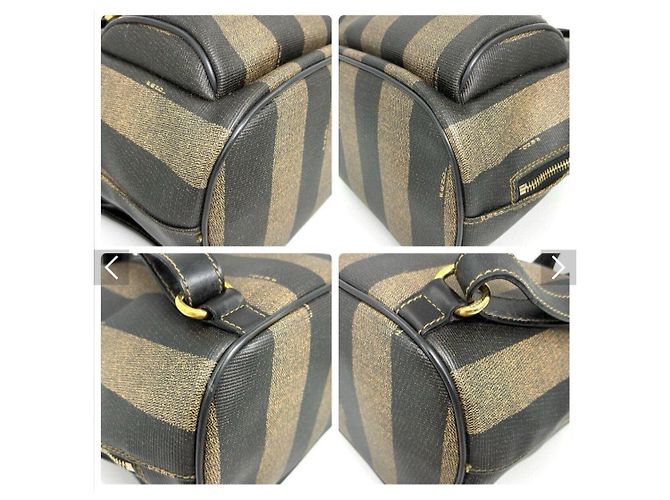 Fendi Pequin Canvas Rucksack Braun Khaki - Ansicht 6
