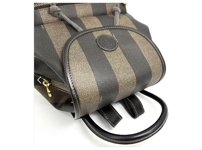 Fendi Pequin Canvas Rucksack Braun Khaki - Ansicht 8