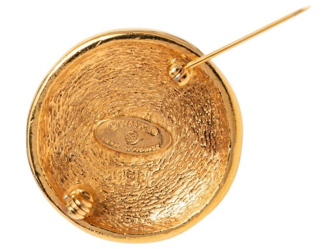 Broche Chanel Coco Mark Dourado - vista 3