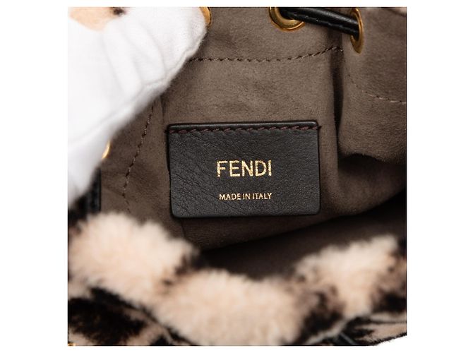 Borsa Fendi Zucca Montresor Mini Nero Beige - vista 5
