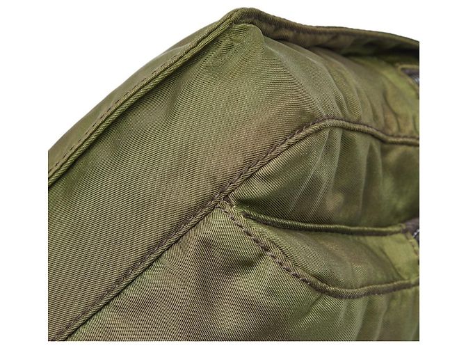 Prada Crossbody Shoulder Bag mit Triangle Logo-Plakette Grün Khaki - Ansicht 5