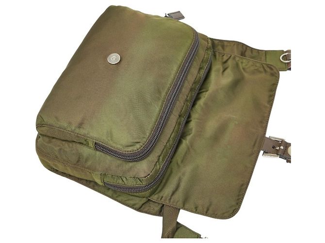 Prada Crossbody Shoulder Bag mit Triangle Logo-Plakette Grün Khaki - Ansicht 6