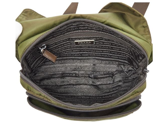 Prada Crossbody Shoulder Bag mit Triangle Logo-Plakette Grün Khaki - Ansicht 8