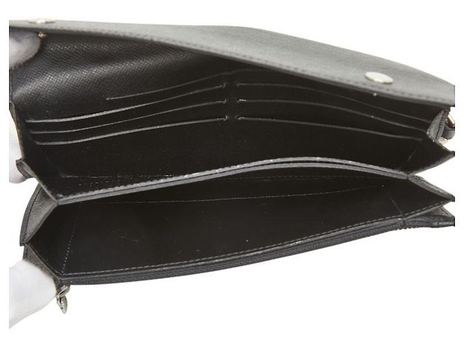 Louis Vuitton Taiga Carteira Longa Sanfonada Preto Cinza - vista 7