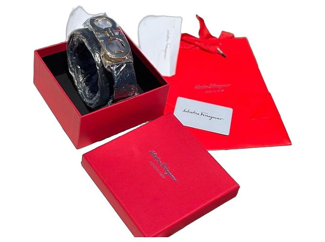Cintura Salvatore Ferragamo Gancini Oro Nero Gold hardware - vista 2