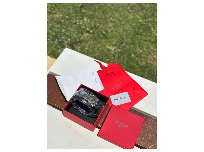 Cintura Salvatore Ferragamo Gancini Oro Nero Gold hardware - vista 4