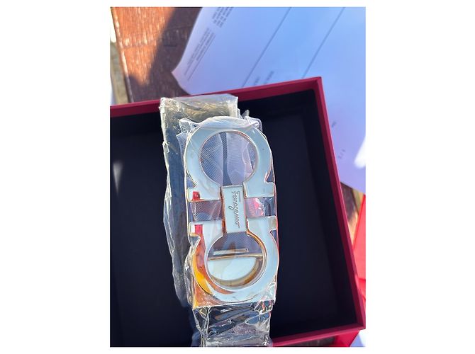 Cintura Salvatore Ferragamo Gancini Oro Nero Gold hardware - vista 5