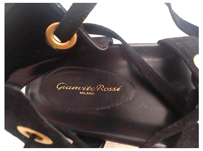Gianvito Rossi Ibiza Black Suede Gladiator Sandals - view 3