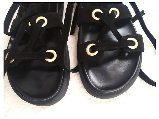 Gianvito Rossi Ibiza Black Suede Gladiator Sandals - view 4