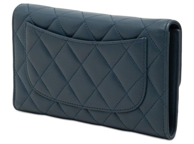 Chanel Matelassé Coco Mark Long Wallet Marineblau - Ansicht 2