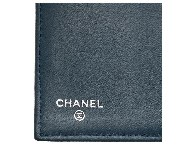 Chanel Matelassé Coco Mark Long Wallet Marineblau - Ansicht 6