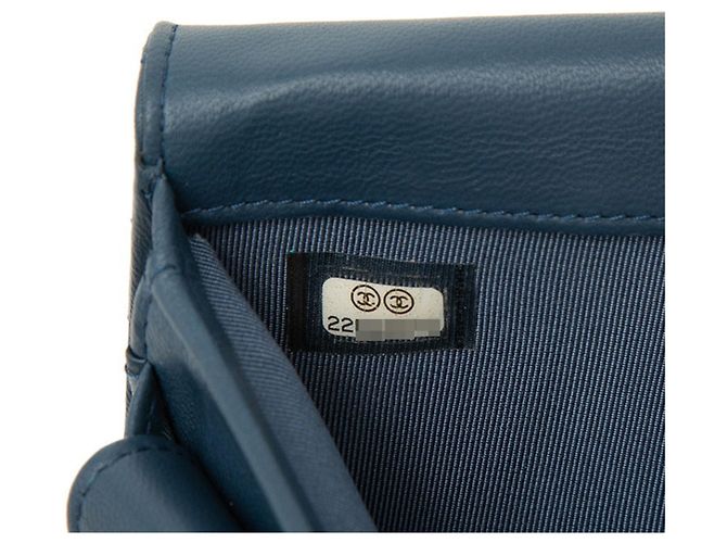 Chanel Matelassé Coco Mark Long Wallet Marineblau - Ansicht 7