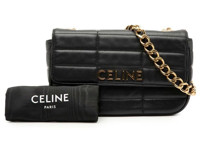 Céline Borsa a tracolla Celine Matelassé Monochrome Chain Nero - vista 7