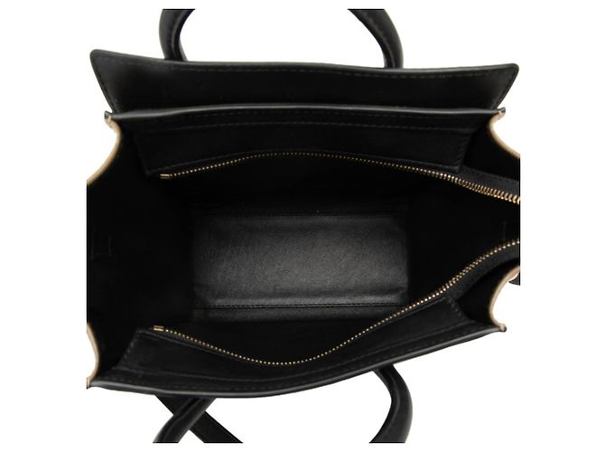 Céline Borsa Celine Luggage Nano Shopper Nero Rosso Beige - vista 4