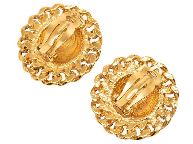 Chanel Coco Mark Matelassé Chain Ohrringe Golden - Ansicht 2