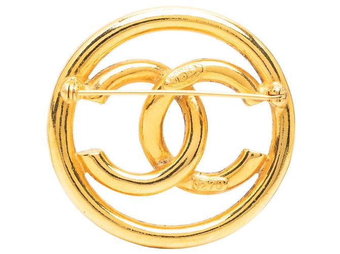Spilla tonda Chanel Coco Mark 93P D'oro - vista 2