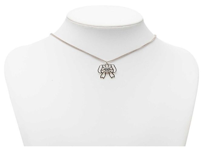 Collana Chanel Coco Mark Ribbon Motif Argento - vista 6