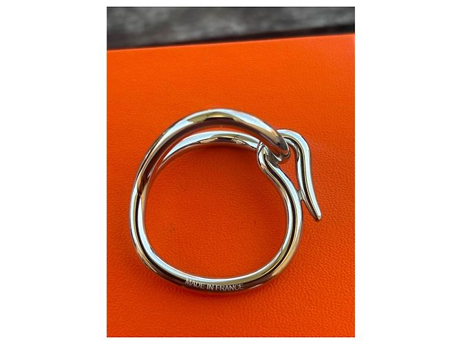Hermès Jumbo Seidentuchring Palladium Silber - Ansicht 2