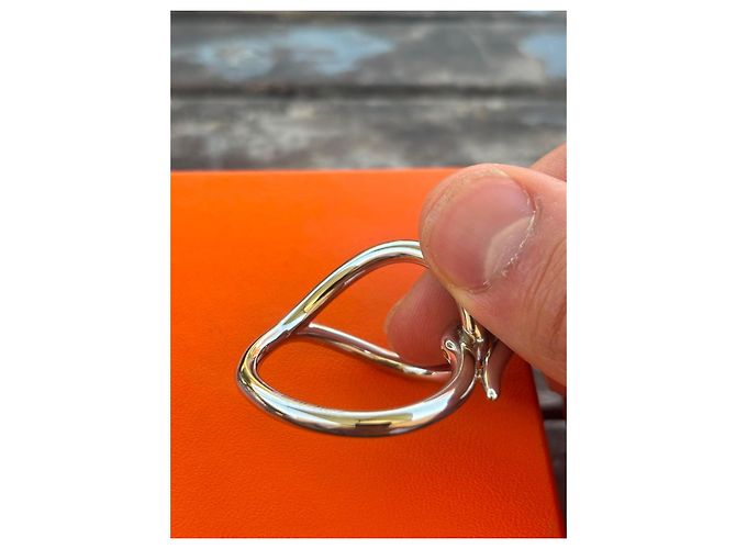 Hermès Jumbo Seidentuchring Palladium Silber - Ansicht 4