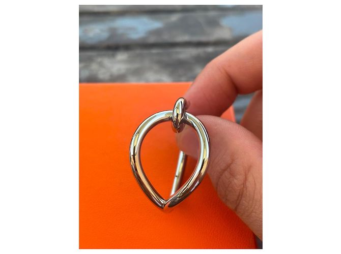 Hermès Jumbo Seidentuchring Palladium Silber - Ansicht 5