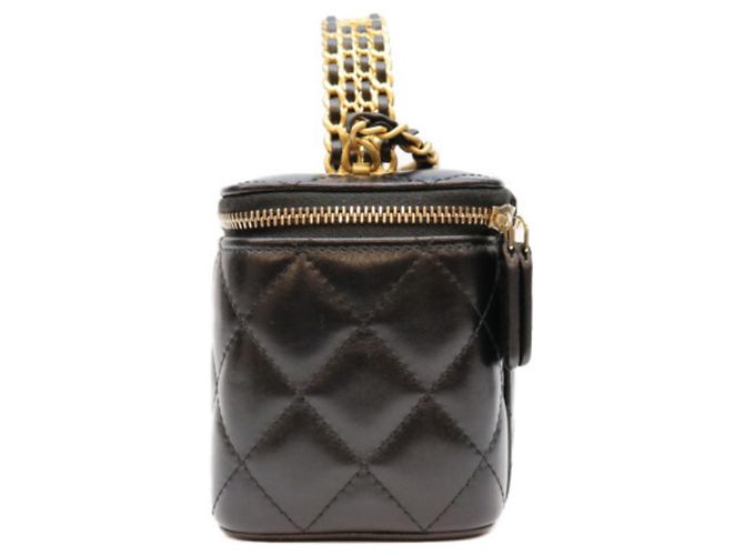 Vanity Borsa a tracolla e beauty case in pelle di agnello nera Chanel Nero - vista 2