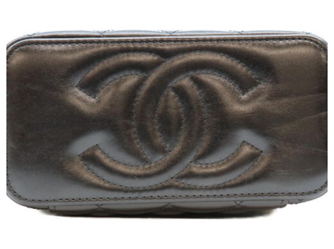 Vanity Borsa a tracolla e beauty case in pelle di agnello nera Chanel Nero - vista 3