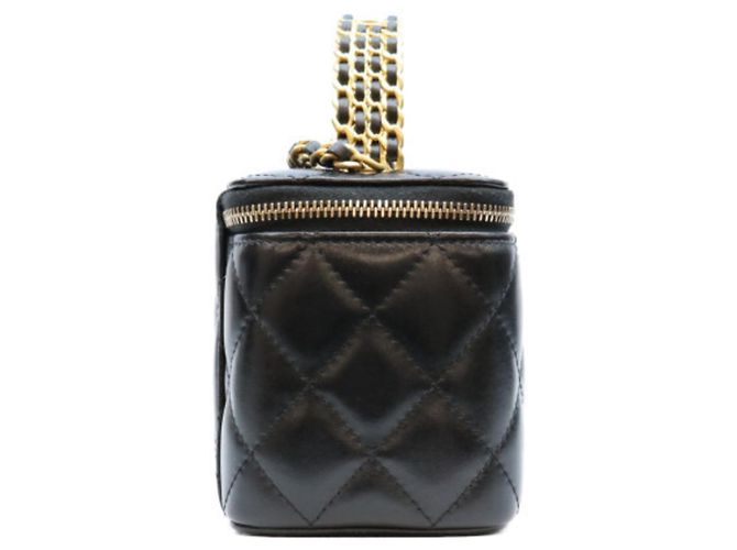 Vanity Borsa a tracolla e beauty case in pelle di agnello nera Chanel Nero - vista 5