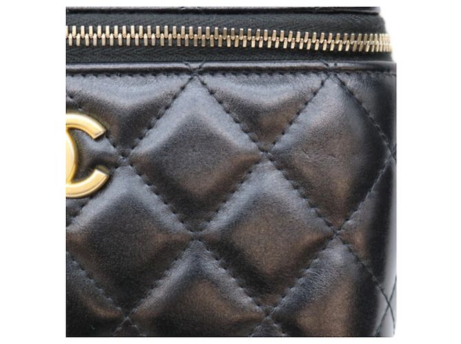 Vanity Borsa a tracolla e beauty case in pelle di agnello nera Chanel Nero - vista 7