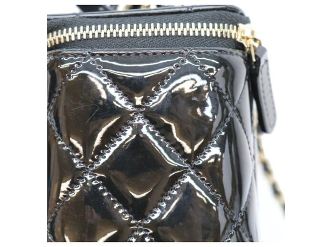 Borsa Vanity Chanel in vernice nera con manico superiore Nero - vista 11