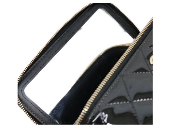 Borsa Vanity Chanel in vernice nera con manico superiore Nero - vista 12