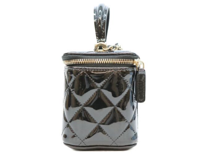Borsa Vanity Chanel in vernice nera con manico superiore Nero - vista 2