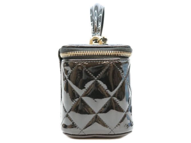 Borsa Vanity Chanel in vernice nera con manico superiore Nero - vista 4