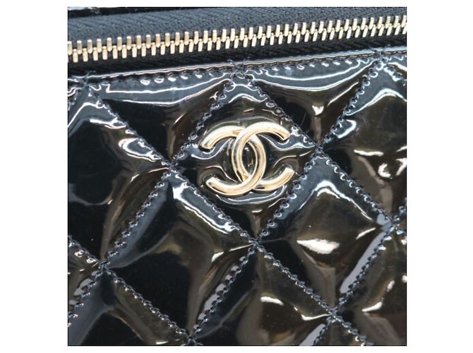 Borsa Vanity Chanel in vernice nera con manico superiore Nero - vista 7